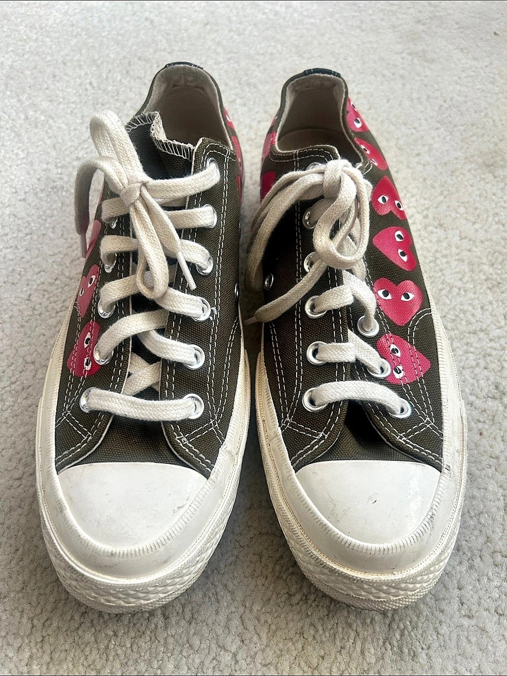 Converse Play Comme des Garçons Sneakers Brown & Red US women 9 or mens 7 )
